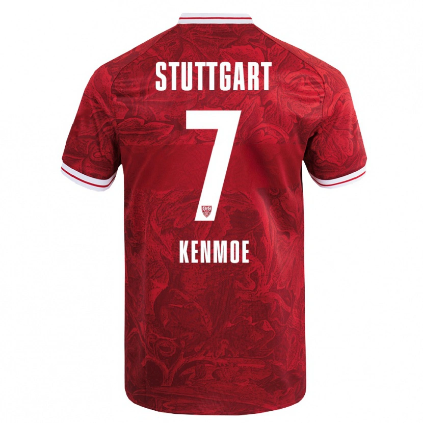 Danxen Kinder Brayann Kenmoe #7 Rot Schwarz Auswärtstrikot Trikot 2025/26 T-Shirt Österreich