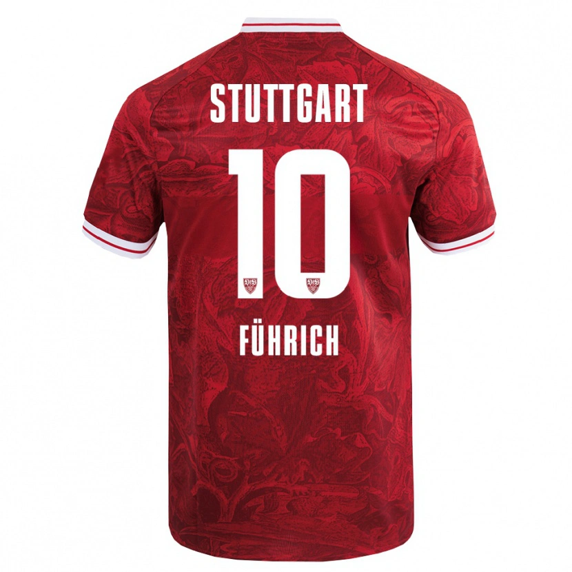 Danxen Kinder Chris Führich #10 Rot Schwarz Auswärtstrikot Trikot 2025/26 T-Shirt Österreich