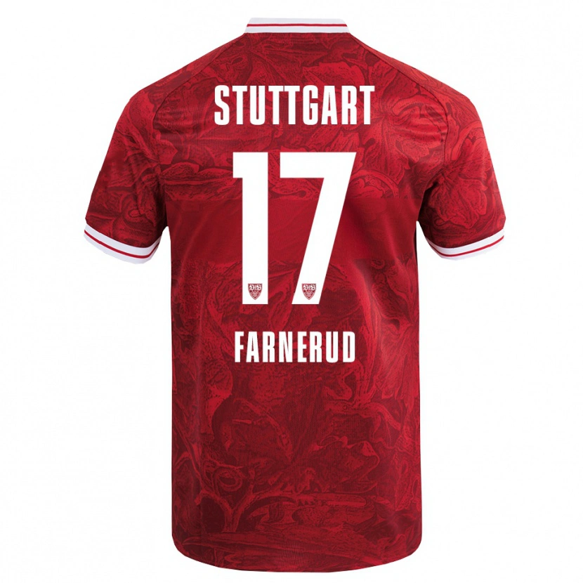 Danxen Kinder Colin Farnerud #17 Rot Schwarz Auswärtstrikot Trikot 2025/26 T-Shirt Österreich