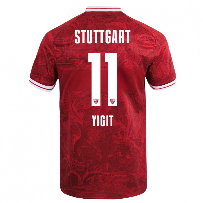Danxen Kinder Ertugrul Yigit #11 Rot Schwarz Auswärtstrikot Trikot 2025/26 T-Shirt Österreich