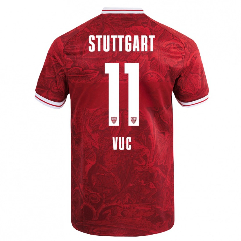 Danxen Kinder Patrick Vuc #11 Rot Schwarz Auswärtstrikot Trikot 2025/26 T-Shirt Österreich
