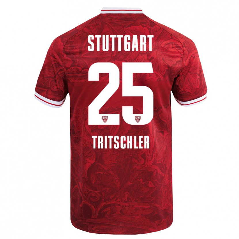 Danxen Kinder David Tritschler #25 Rot Schwarz Auswärtstrikot Trikot 2025/26 T-Shirt Österreich