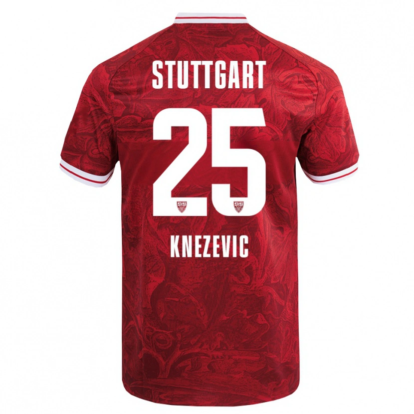 Danxen Kinder Ivan Knezevic #25 Rot Schwarz Auswärtstrikot Trikot 2025/26 T-Shirt Österreich