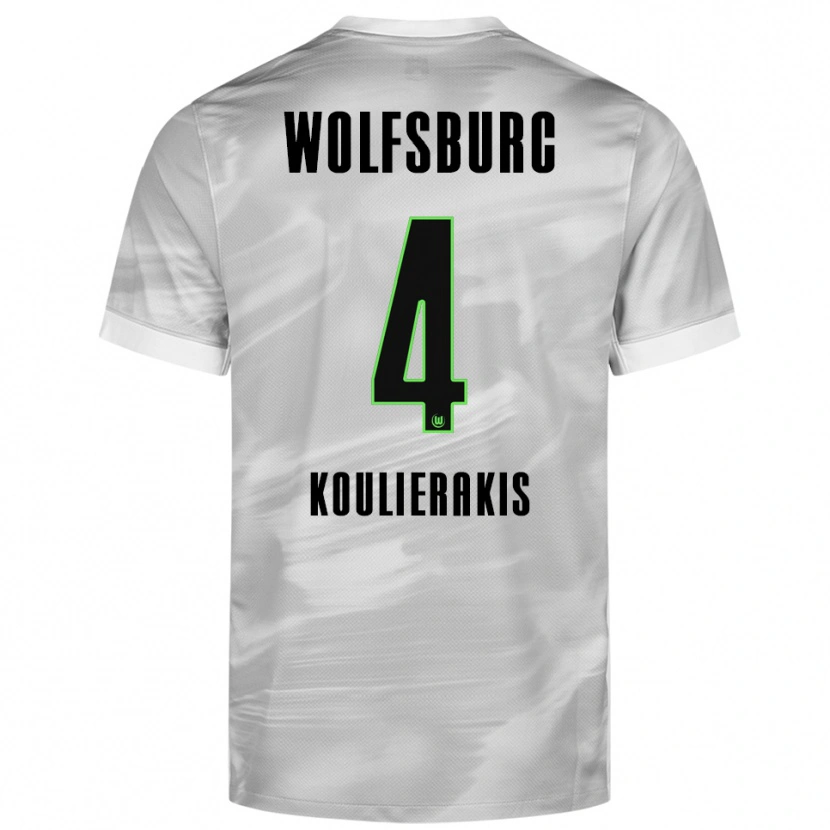 Danxen Kinder Konstantinos Koulierakis #4 Grau Weiß Auswärtstrikot Trikot 2025/26 T-Shirt Österreich