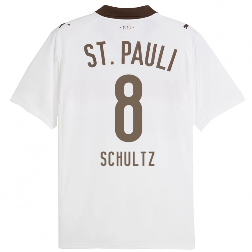 Danxen Kinder Paul Schultz #8 Weiß Rot Auswärtstrikot Trikot 2025/26 T-Shirt Österreich