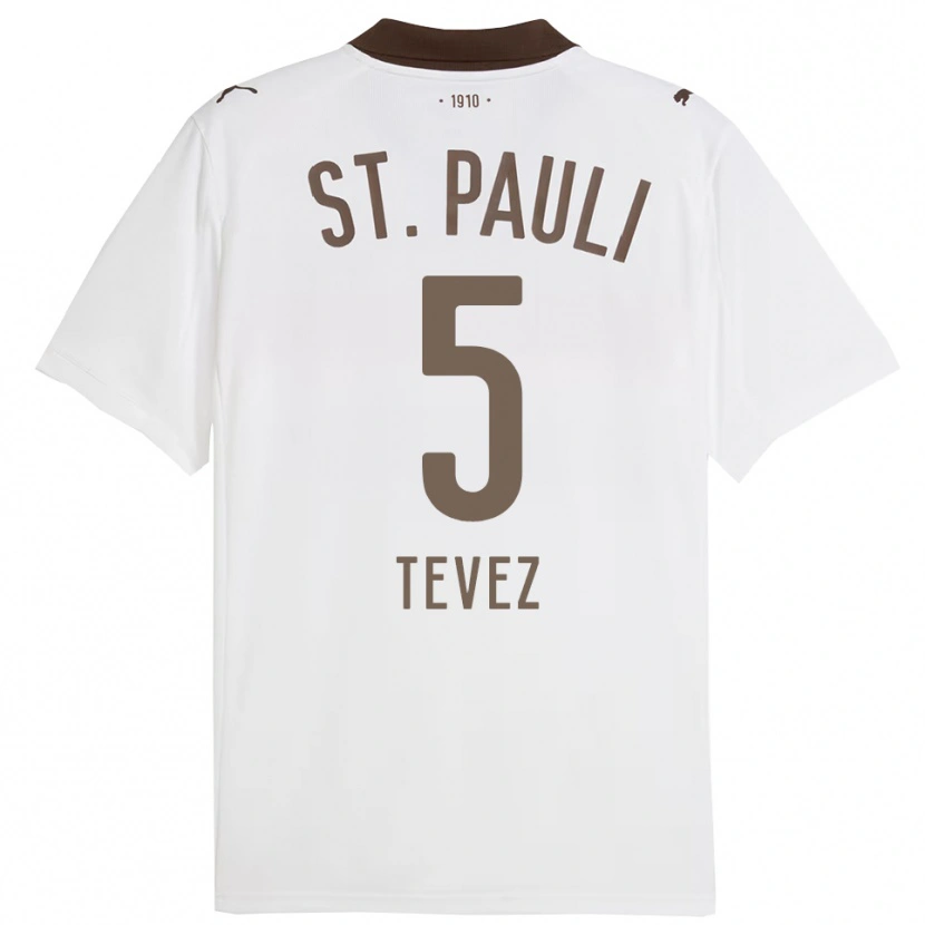 Danxen Kinder Federico Tevez #5 Weiß Rot Auswärtstrikot Trikot 2025/26 T-Shirt Österreich