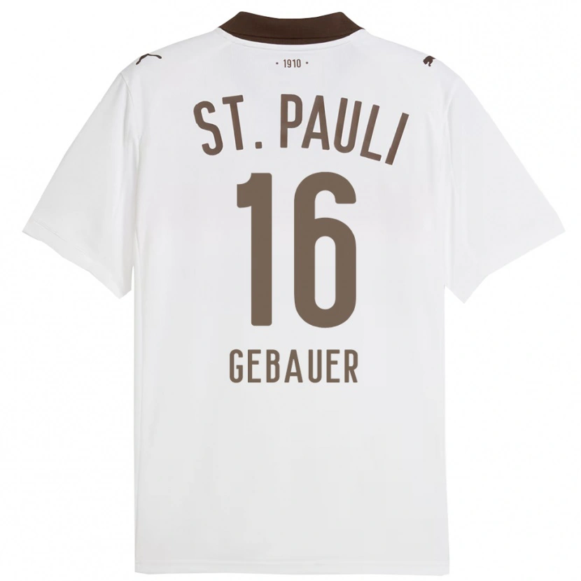 Danxen Kinder Florian Gebauer #16 Weiß Rot Auswärtstrikot Trikot 2025/26 T-Shirt Österreich