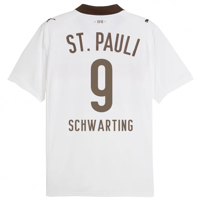 Danxen Kinder Dominik Schwarting #9 Weiß Rot Auswärtstrikot Trikot 2025/26 T-Shirt Österreich