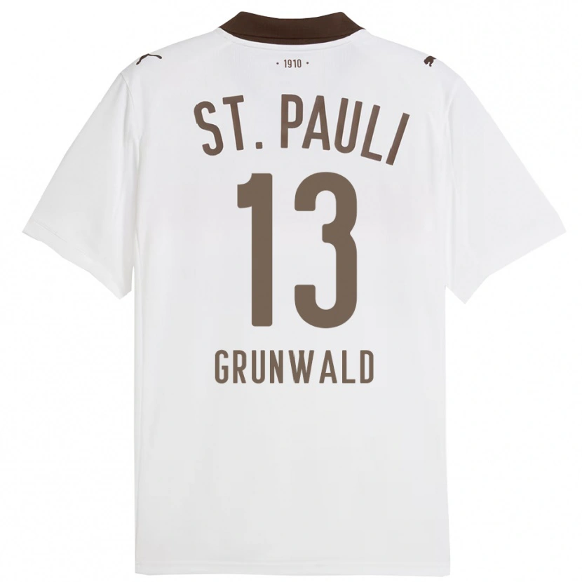 Danxen Kinder Julius Grunwald #13 Weiß Rot Auswärtstrikot Trikot 2025/26 T-Shirt Österreich