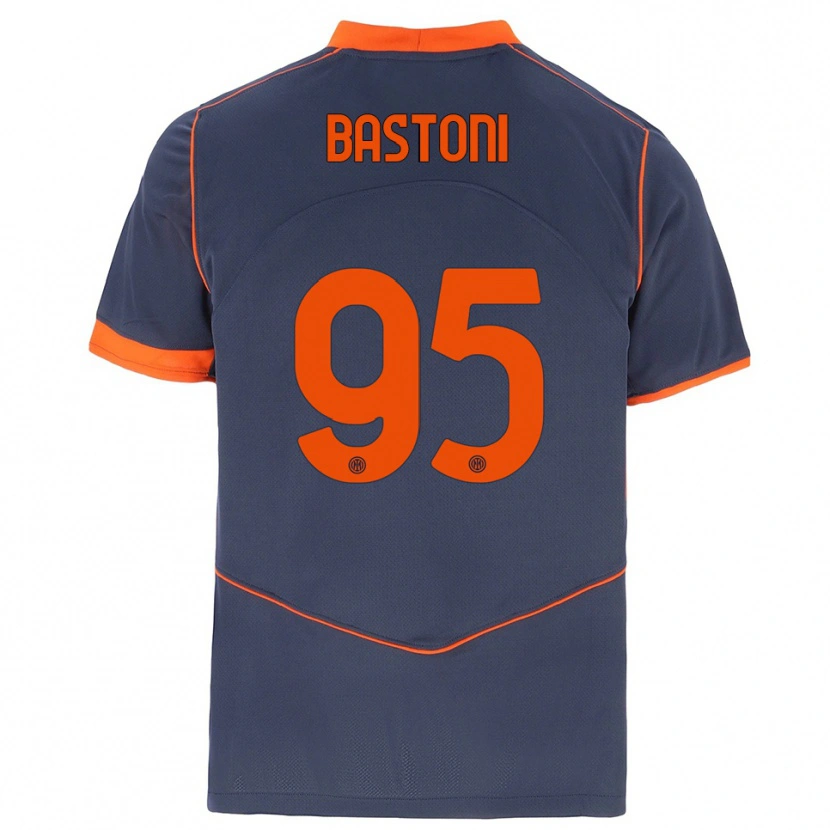 Danxen Kinder Alessandro Bastoni #95 Grau Orange Ausweichtrikot Trikot 2025/26 T-Shirt Österreich