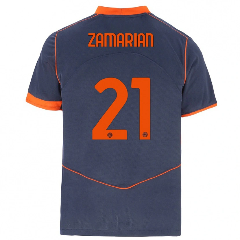Danxen Kinder Matteo Zamarian #21 Grau Orange Ausweichtrikot Trikot 2025/26 T-Shirt Österreich