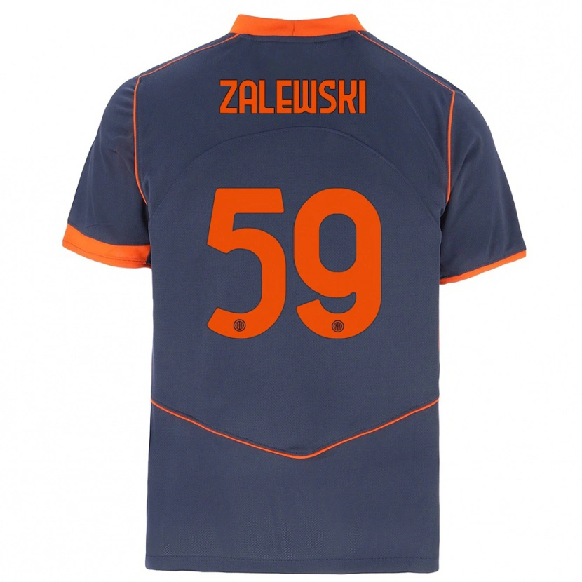 Danxen Kinder Nicola Zalewski #59 Grau Orange Ausweichtrikot Trikot 2025/26 T-Shirt Österreich