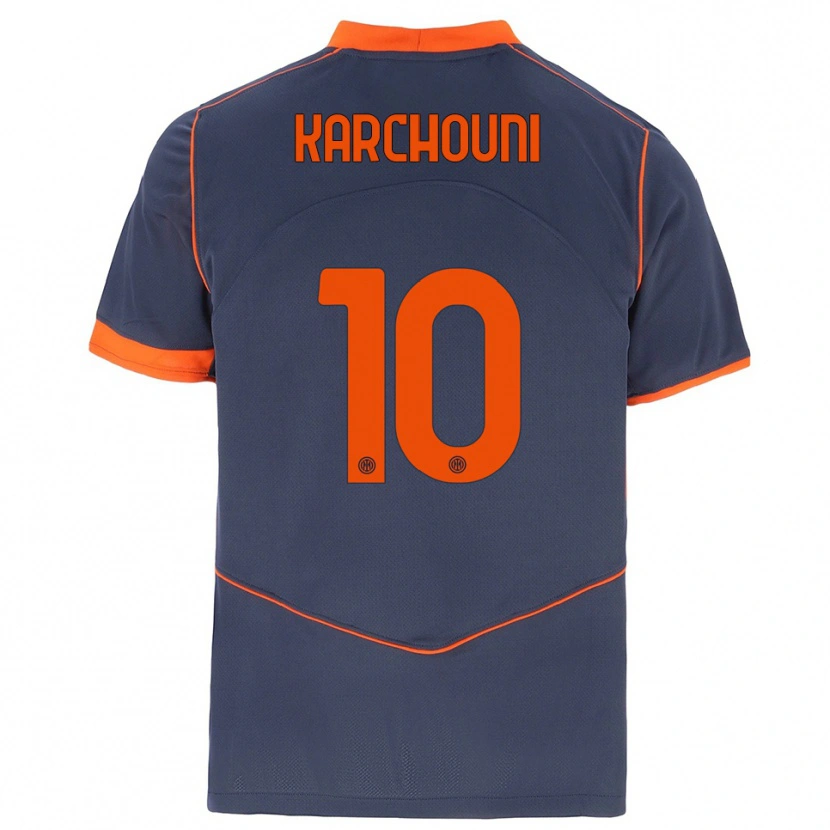Danxen Kinder Ghoutia Karchouni #10 Grau Orange Ausweichtrikot Trikot 2025/26 T-Shirt Österreich