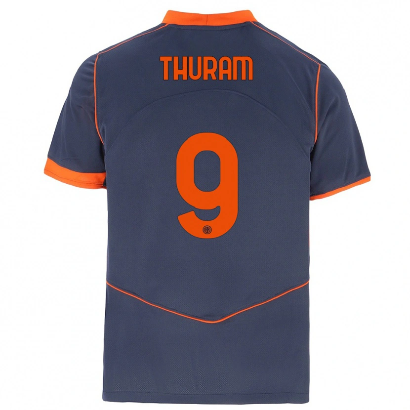 Danxen Kinder Marcus Thuram #9 Grau Orange Ausweichtrikot Trikot 2025/26 T-Shirt Österreich