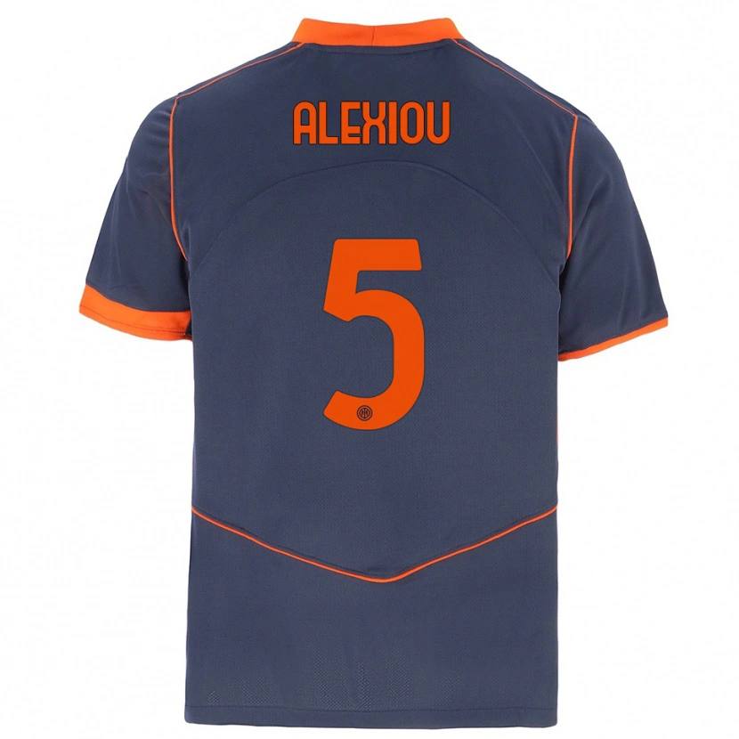 Danxen Kinder Christos Alexiou #5 Grau Orange Ausweichtrikot Trikot 2025/26 T-Shirt Österreich