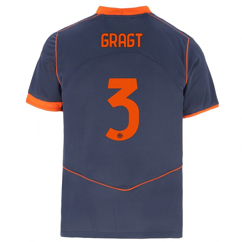 Danxen Kinder Stefanie Van Der Gragt #3 Grau Orange Ausweichtrikot Trikot 2025/26 T-Shirt Österreich