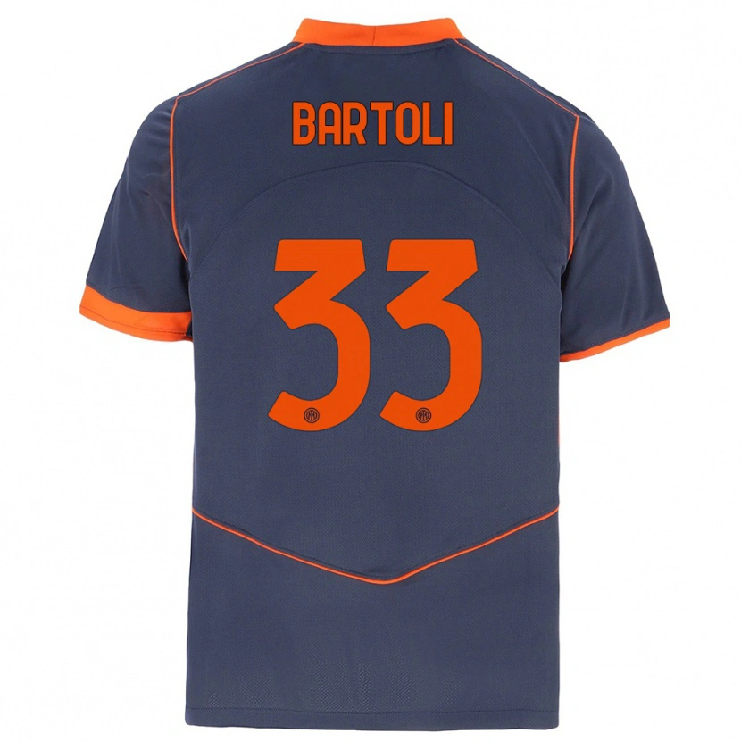 Danxen Kinder Elisa Bartoli #33 Grau Orange Ausweichtrikot Trikot 2025/26 T-Shirt Österreich