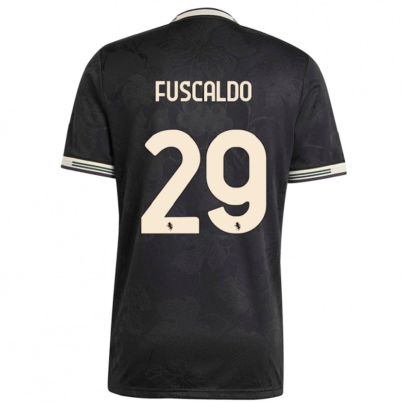 Danxen Kinder Matteo Fuscaldo #29 Schwarz Weiß Grün Ausweichtrikot Trikot 2025/26 T-Shirt Österreich
