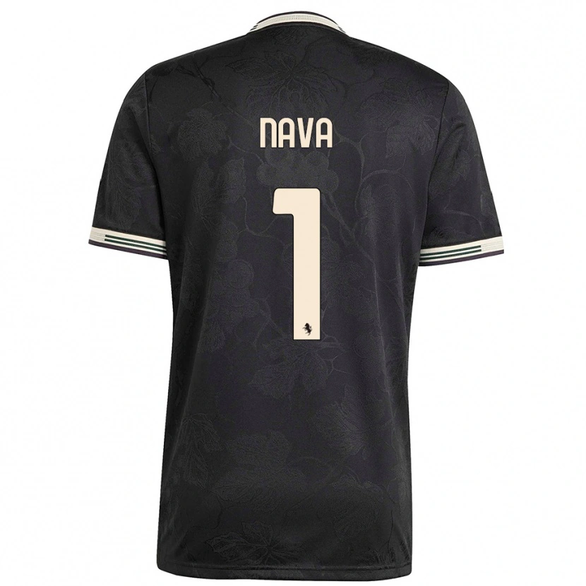 Danxen Kinder Sebastiano Nava #1 Schwarz Weiß Grün Ausweichtrikot Trikot 2025/26 T-Shirt Österreich