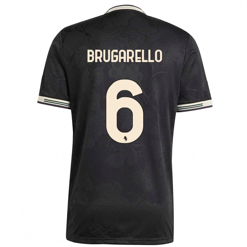 Danxen Kinder Mattia Brugarello #6 Schwarz Weiß Grün Ausweichtrikot Trikot 2025/26 T-Shirt Österreich