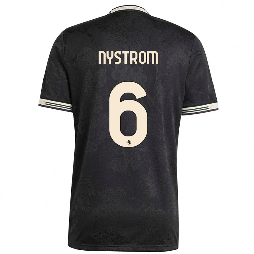 Danxen Kinder Paulina Nyström #6 Schwarz Weiß Grün Ausweichtrikot Trikot 2025/26 T-Shirt Österreich