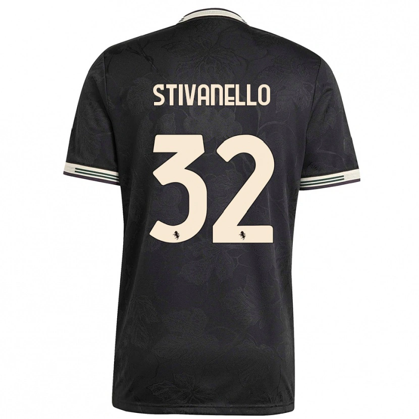 Danxen Kinder Riccardo Stivanello #32 Schwarz Weiß Grün Ausweichtrikot Trikot 2025/26 T-Shirt Österreich