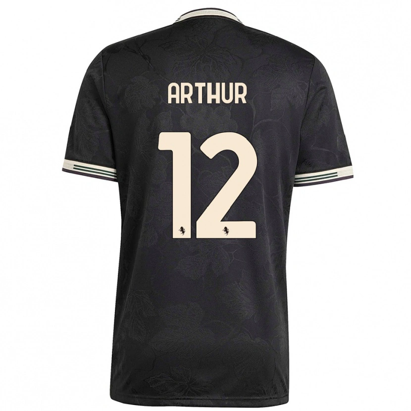 Danxen Kinder Arthur Melo #12 Schwarz Weiß Grün Ausweichtrikot Trikot 2025/26 T-Shirt Österreich