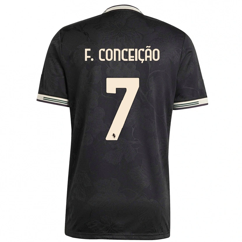 Danxen Kinder Francisco Conceição #7 Schwarz Weiß Grün Ausweichtrikot Trikot 2025/26 T-Shirt Österreich