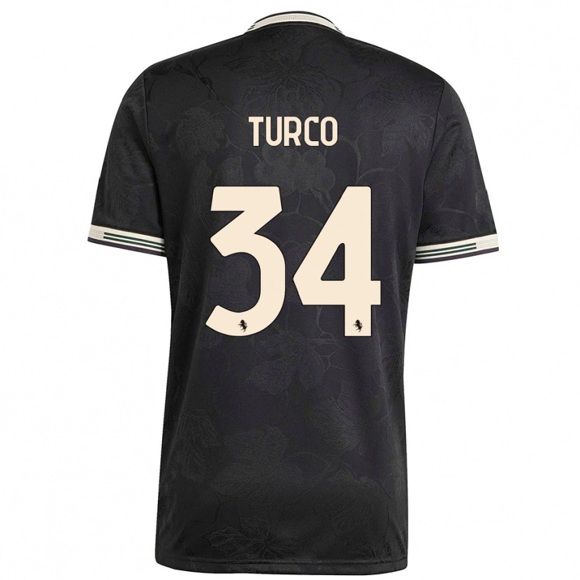 Danxen Kinder Stefano Turco #34 Schwarz Weiß Grün Ausweichtrikot Trikot 2025/26 T-Shirt Österreich