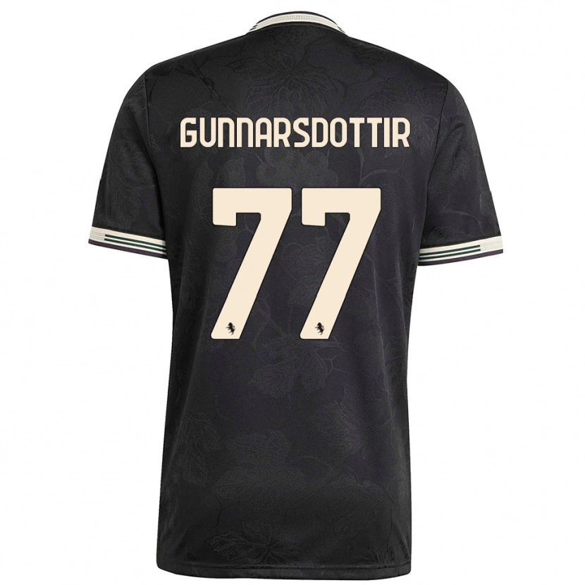 Danxen Kinder Sara Bjork Gunnarsdottir #77 Schwarz Weiß Grün Ausweichtrikot Trikot 2025/26 T-Shirt Österreich