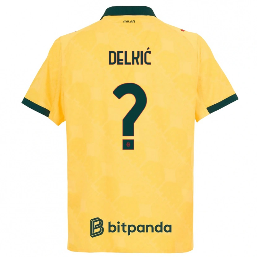 Danxen Kinder Dino Delkić #0 Gelb Schwarz Ausweichtrikot Trikot 2025/26 T-Shirt Österreich