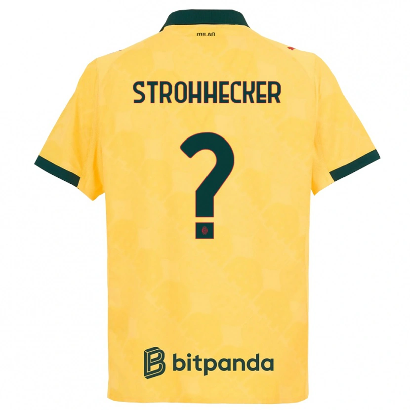 Danxen Kinder Riccardo Strohhecker #0 Gelb Schwarz Ausweichtrikot Trikot 2025/26 T-Shirt Österreich