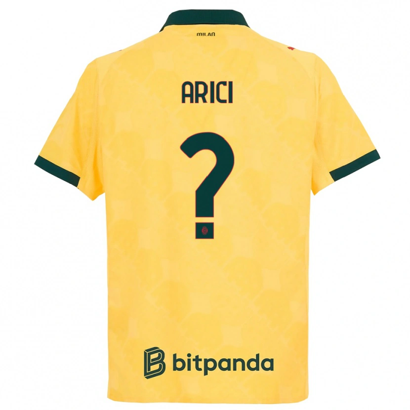 Danxen Kinder Alberto Arici #0 Gelb Schwarz Ausweichtrikot Trikot 2025/26 T-Shirt Österreich