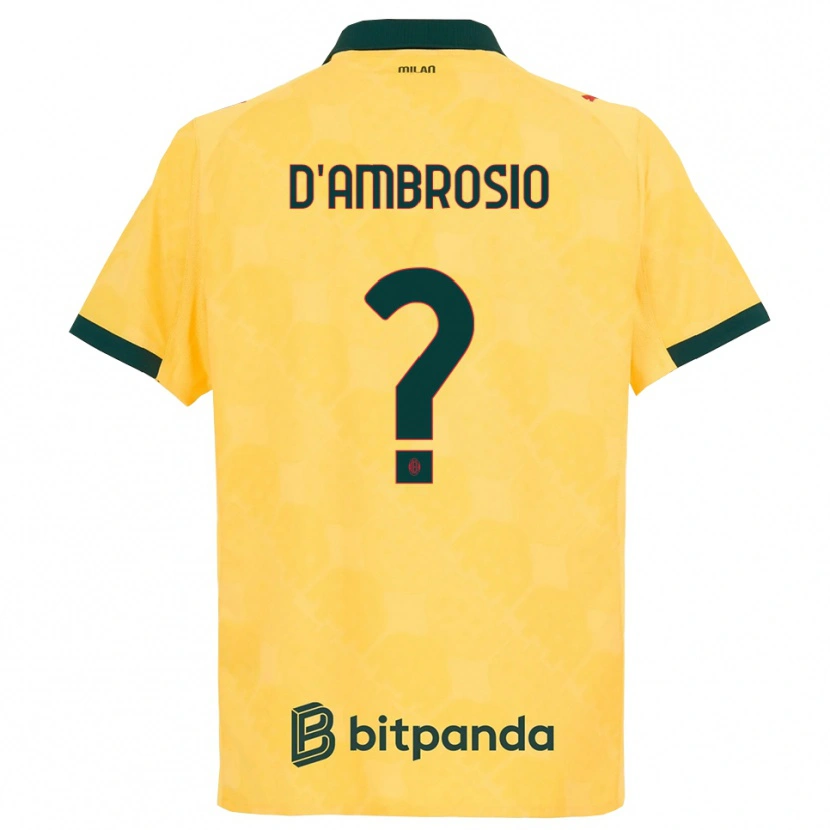 Danxen Kinder Antonio D'ambrosio #0 Gelb Schwarz Ausweichtrikot Trikot 2025/26 T-Shirt Österreich