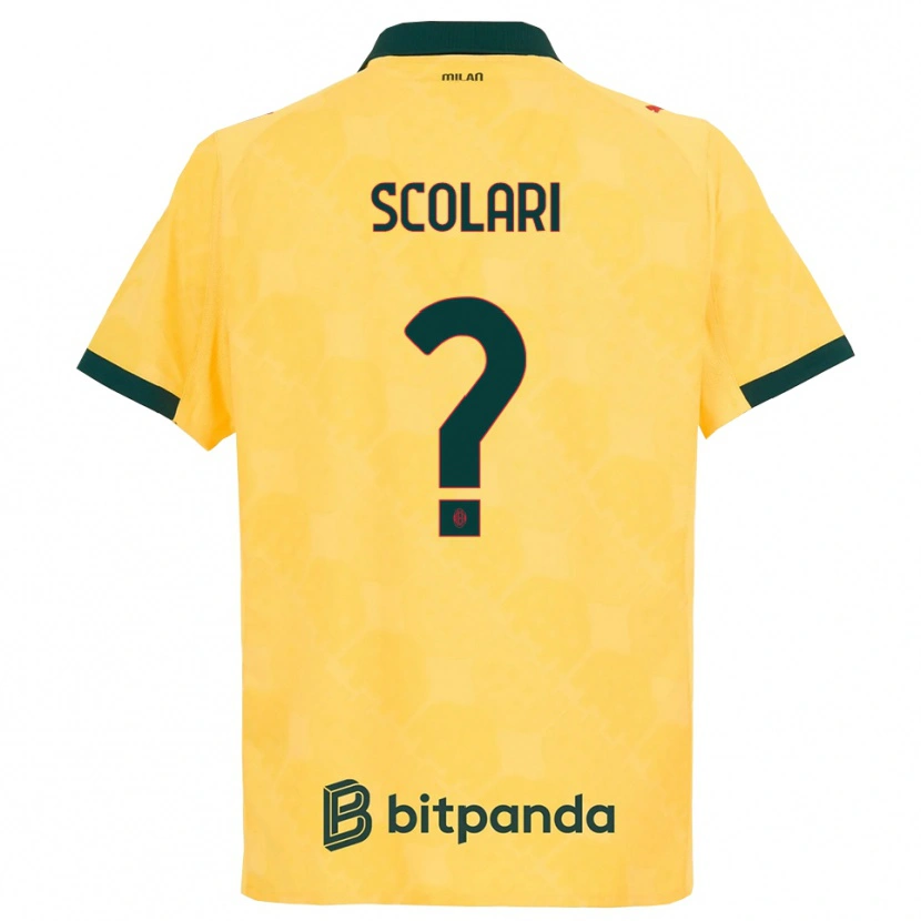 Danxen Kinder Davide Scolari #0 Gelb Schwarz Ausweichtrikot Trikot 2025/26 T-Shirt Österreich