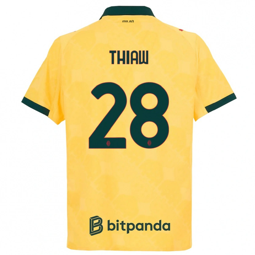 Danxen Kinder Malick Thiaw #28 Gelb Schwarz Ausweichtrikot Trikot 2025/26 T-Shirt Österreich