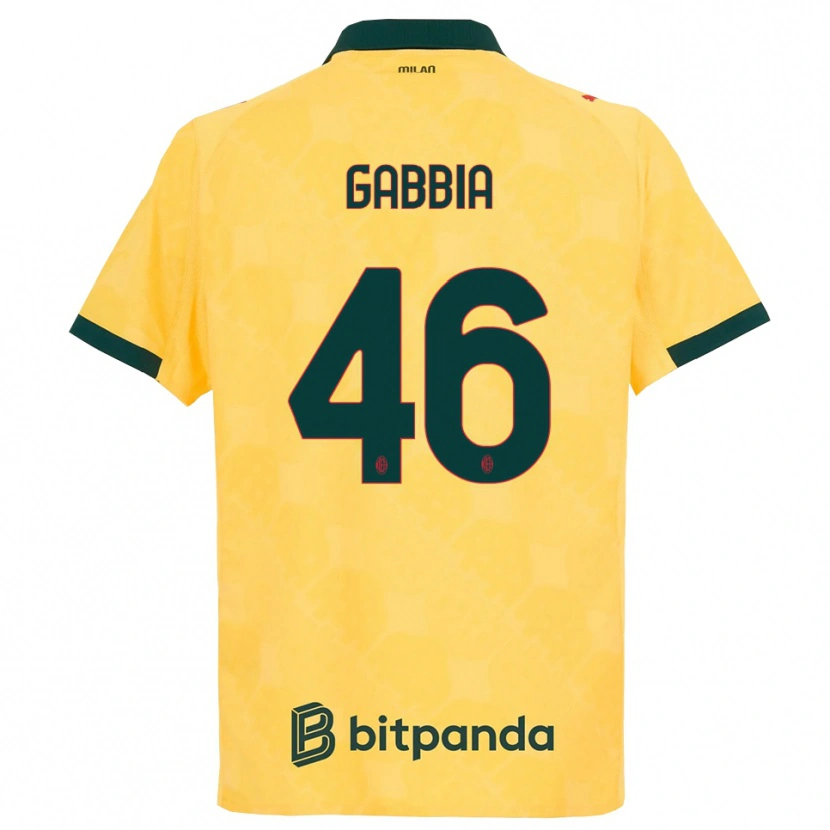 Danxen Kinder Matteo Gabbia #46 Gelb Schwarz Ausweichtrikot Trikot 2025/26 T-Shirt Österreich