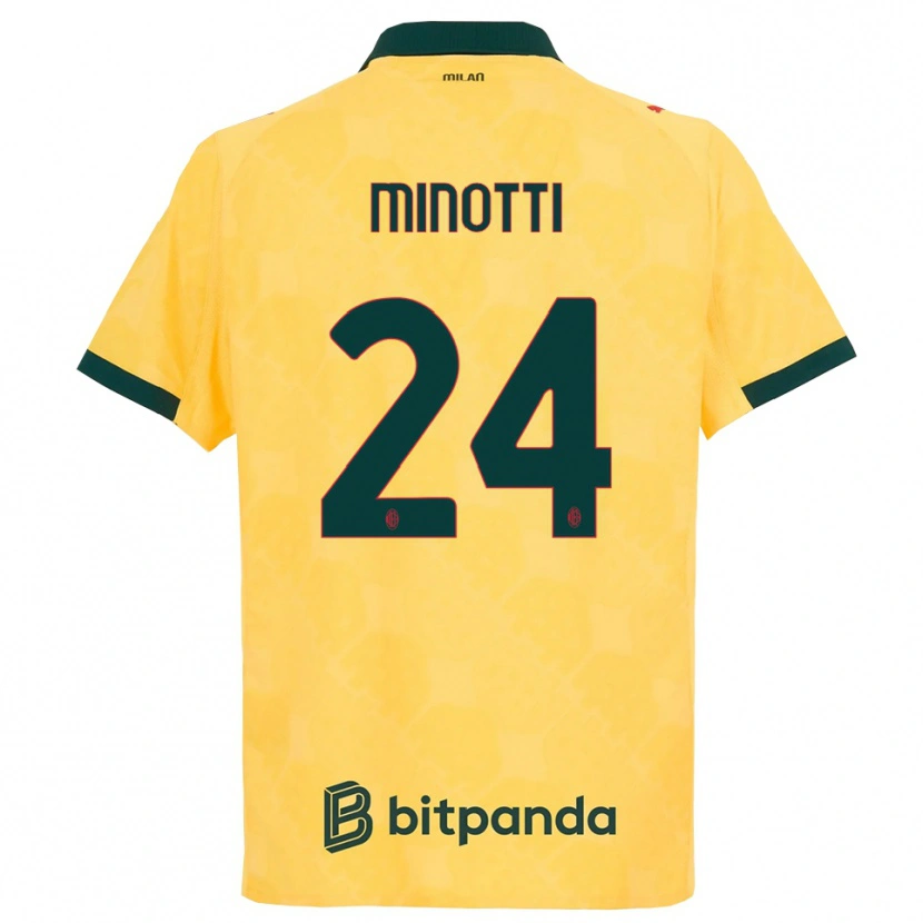 Danxen Kinder Gabriele Minotti #24 Gelb Schwarz Ausweichtrikot Trikot 2025/26 T-Shirt Österreich