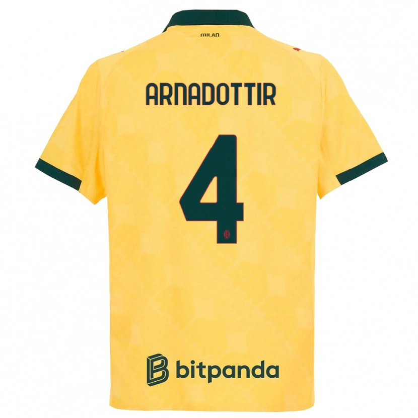 Danxen Kinder Guony Arnadottir #4 Gelb Schwarz Ausweichtrikot Trikot 2025/26 T-Shirt Österreich