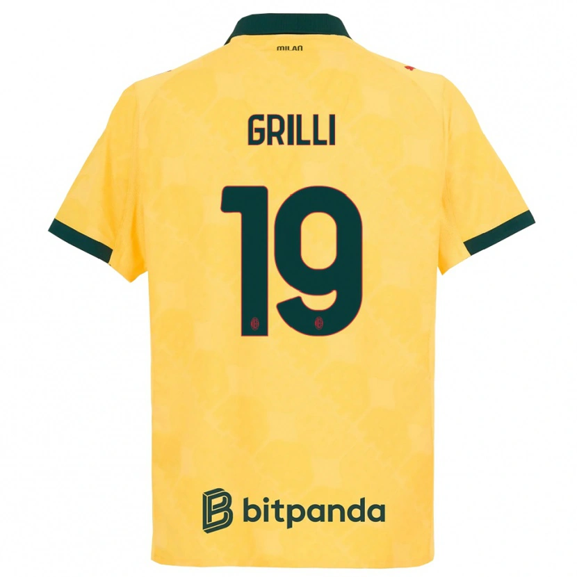 Danxen Kinder Lorenzo Grilli #19 Gelb Schwarz Ausweichtrikot Trikot 2025/26 T-Shirt Österreich