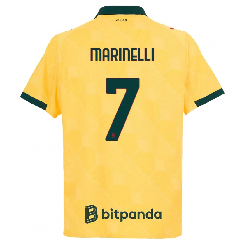 Danxen Kinder Gloria Marinelli #7 Gelb Schwarz Ausweichtrikot Trikot 2025/26 T-Shirt Österreich