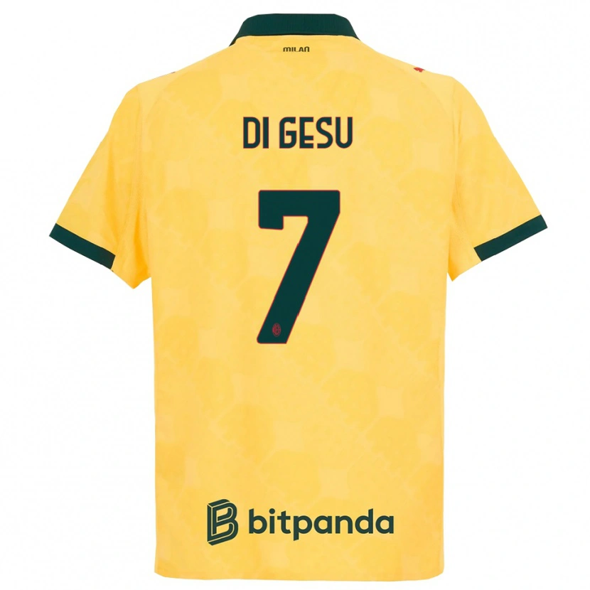 Danxen Kinder Enrico Di Gesu #7 Gelb Schwarz Ausweichtrikot Trikot 2025/26 T-Shirt Österreich