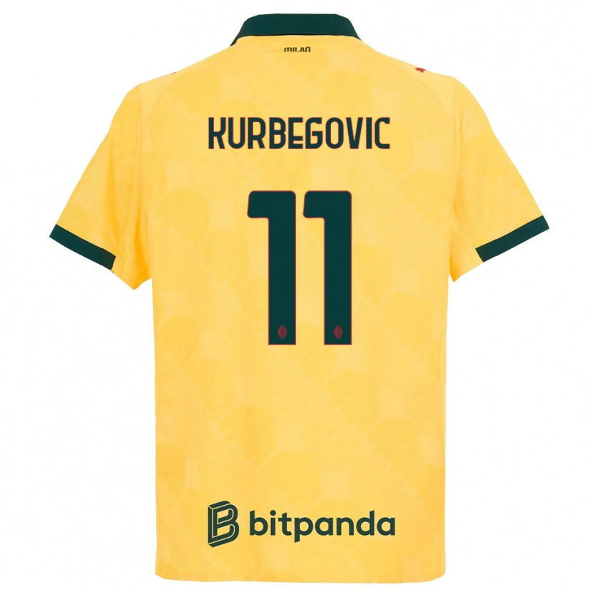 Danxen Kinder Dino Kurbegovic #11 Gelb Schwarz Ausweichtrikot Trikot 2025/26 T-Shirt Österreich