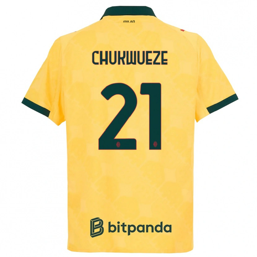 Danxen Kinder Samuel Chukwueze #21 Gelb Schwarz Ausweichtrikot Trikot 2025/26 T-Shirt Österreich