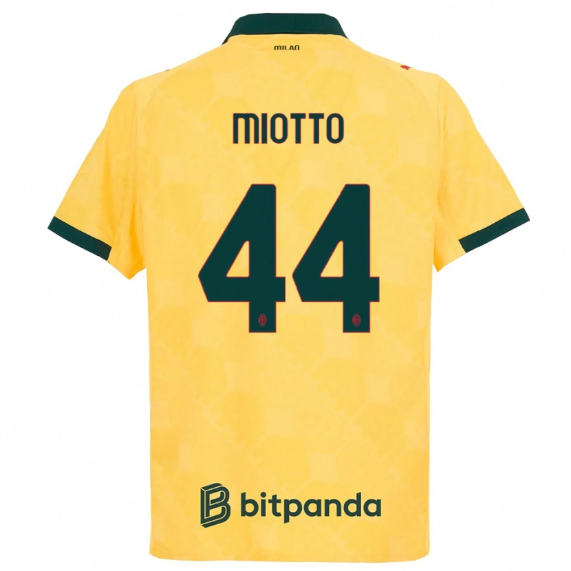 Danxen Kinder Giorgia Miotto #44 Gelb Schwarz Ausweichtrikot Trikot 2025/26 T-Shirt Österreich