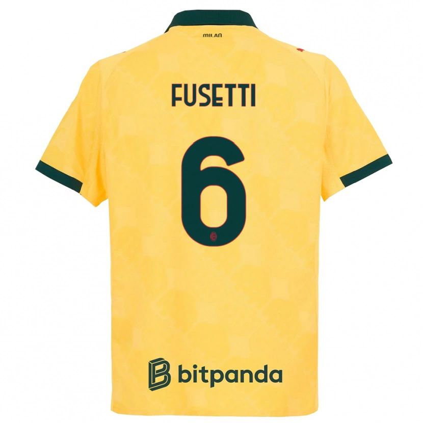Danxen Kinder Laura Fusetti #6 Gelb Schwarz Ausweichtrikot Trikot 2025/26 T-Shirt Österreich