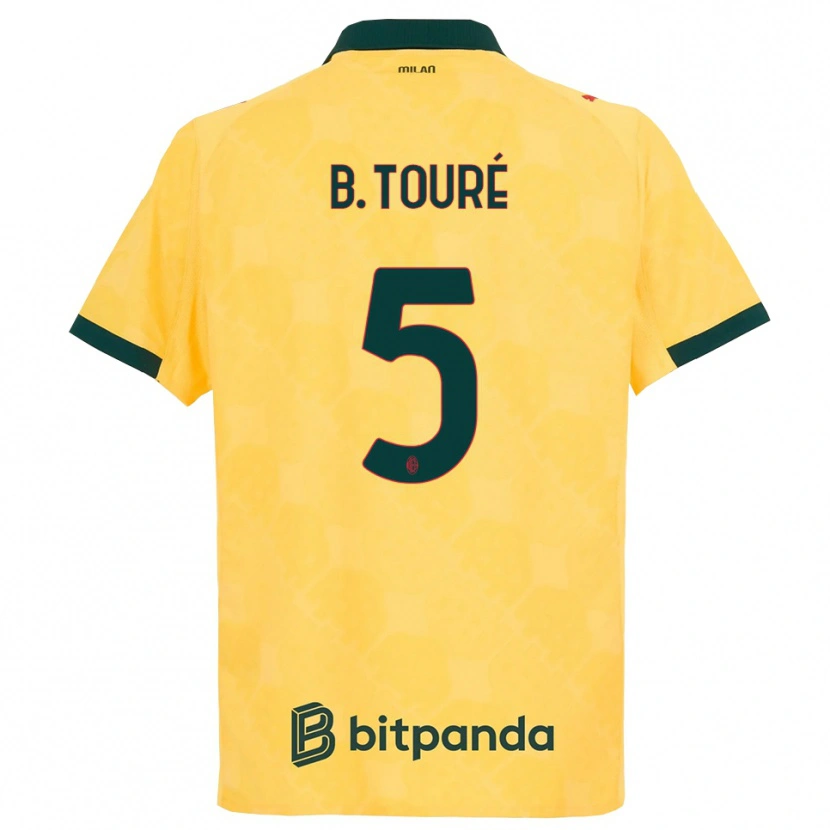 Danxen Kinder Fode Ballo-Toure #5 Gelb Schwarz Ausweichtrikot Trikot 2025/26 T-Shirt Österreich