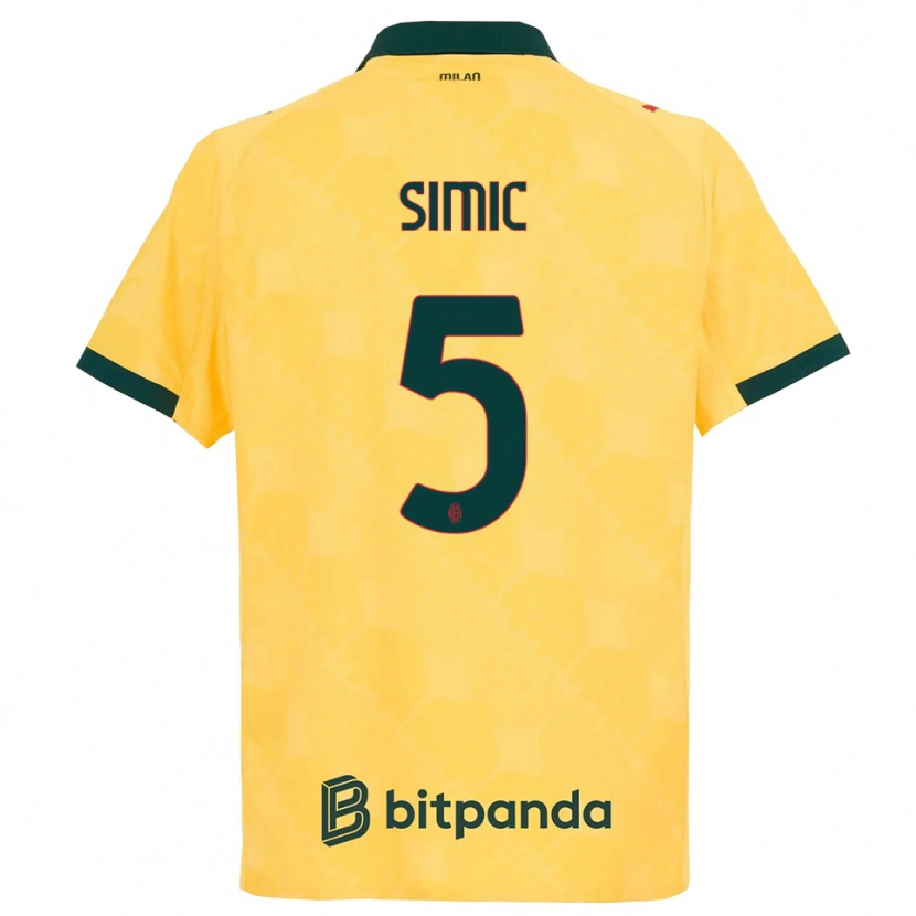 Danxen Kinder Jan-Carlo Simic #5 Gelb Schwarz Ausweichtrikot Trikot 2025/26 T-Shirt Österreich