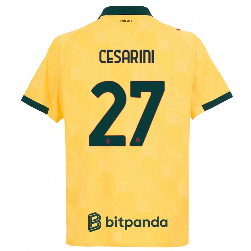 Danxen Kinder Erin Maria Patrizia Cesarini #27 Gelb Schwarz Ausweichtrikot Trikot 2025/26 T-Shirt Österreich