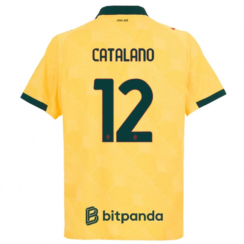 Danxen Kinder Alessio Catalano #12 Gelb Schwarz Ausweichtrikot Trikot 2025/26 T-Shirt Österreich